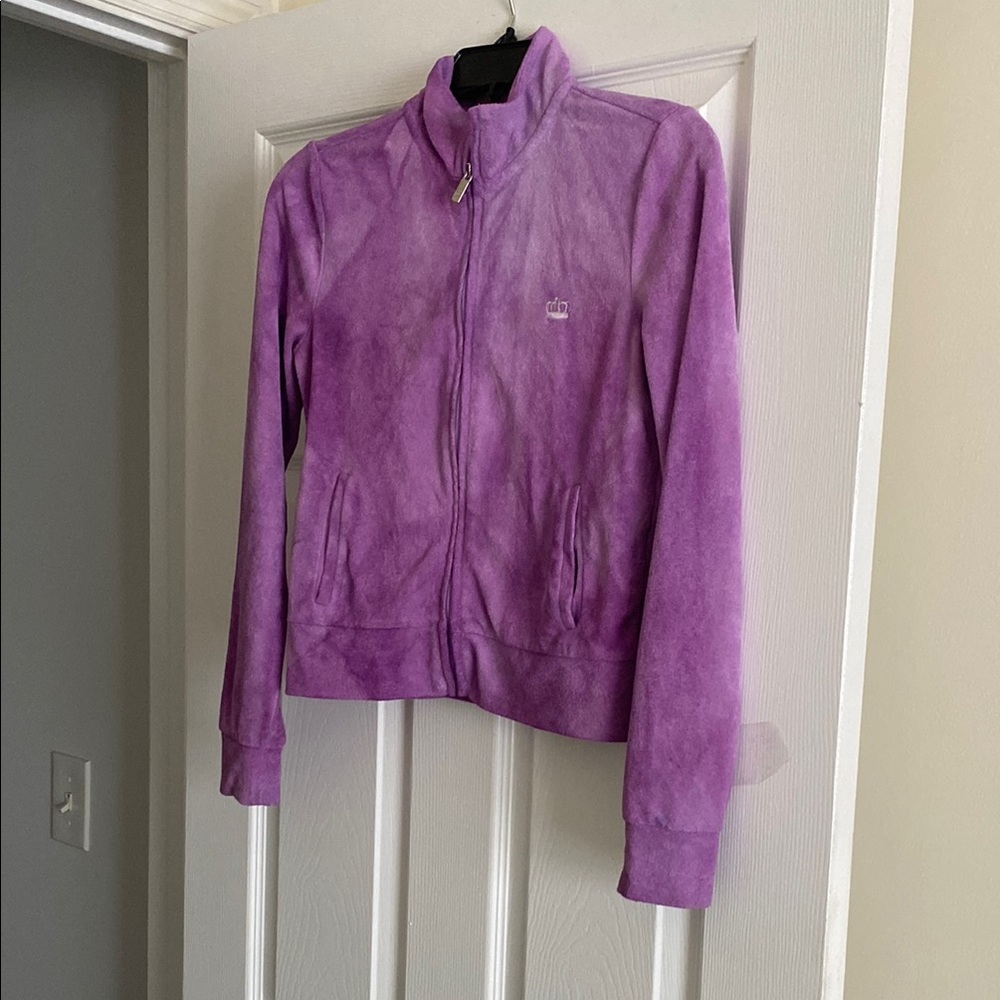 Juicy Couture Purple Bomber Jacket with Ribbed Cuffs